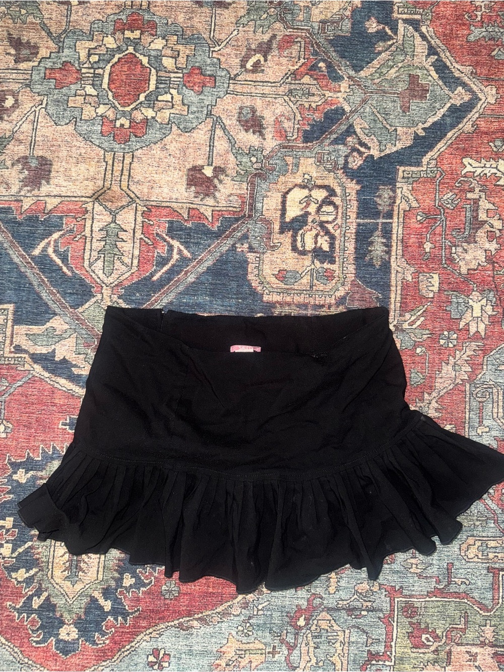 Vintage y2k paper tag black mini skirt